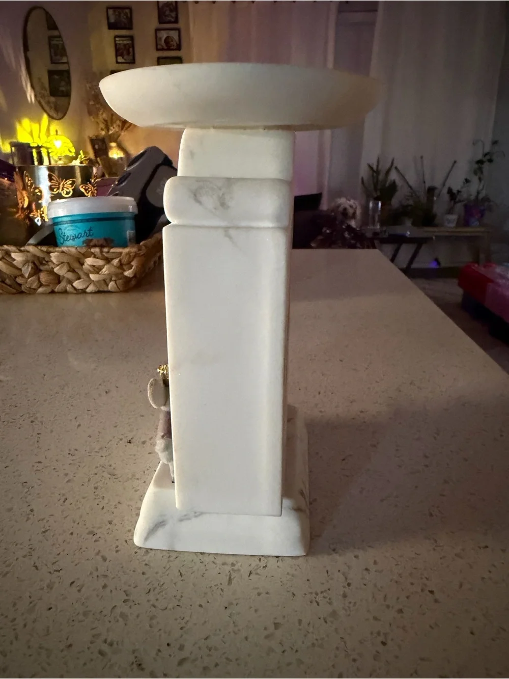 Bath & Body Works Christmas Clock & Mouse 3-Wick Pedestal Candle Holder